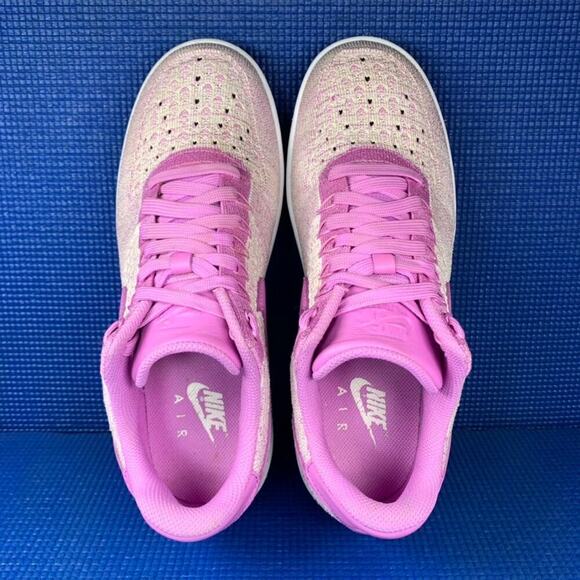 🔴 NIKE AIR FORCE 1 FLYKNIT LOW Women`s Size 9.5 Fuchsia Glow Shoes 820256-500 - Picture 6 of 8